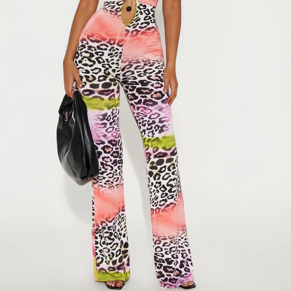 Cutout Halter Leopard Print Jumpsuit in Multi-Color - Picture 3 of 4